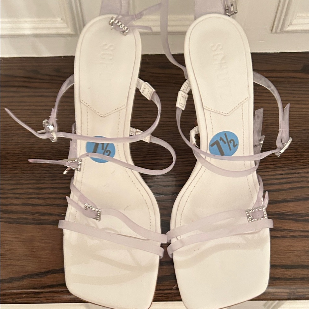 SCHUTZ Women's Cream Strappy Heels